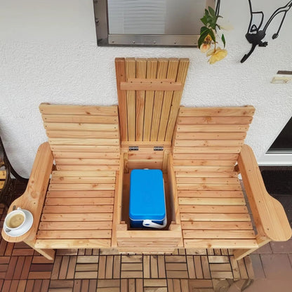Outdoor 3-in-1 Bench PDF Plan – DIY Double Seating with Hidden Cooler & Flip-Top Table