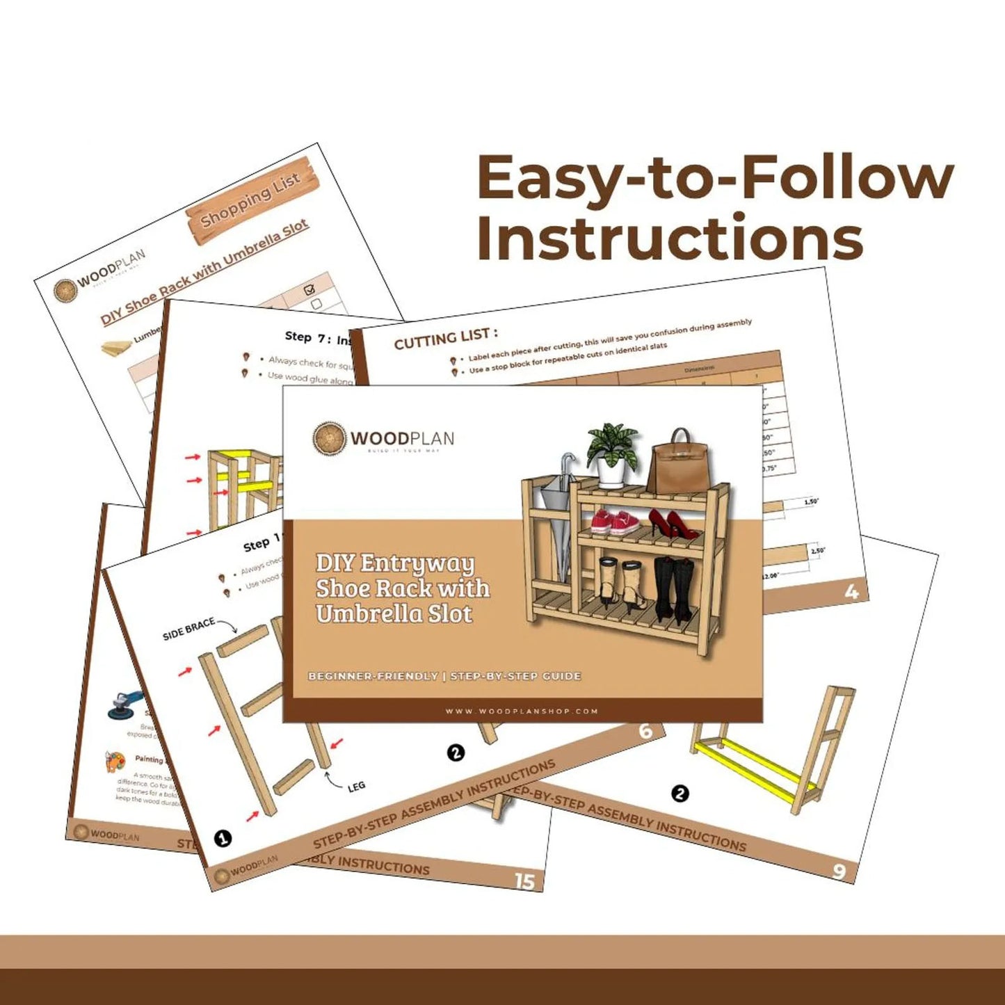 DIY Slim Entryway Shoe Rack with Umbrella Slot | Beginner-Friendly Woodworking Plan | Instant PDF Download