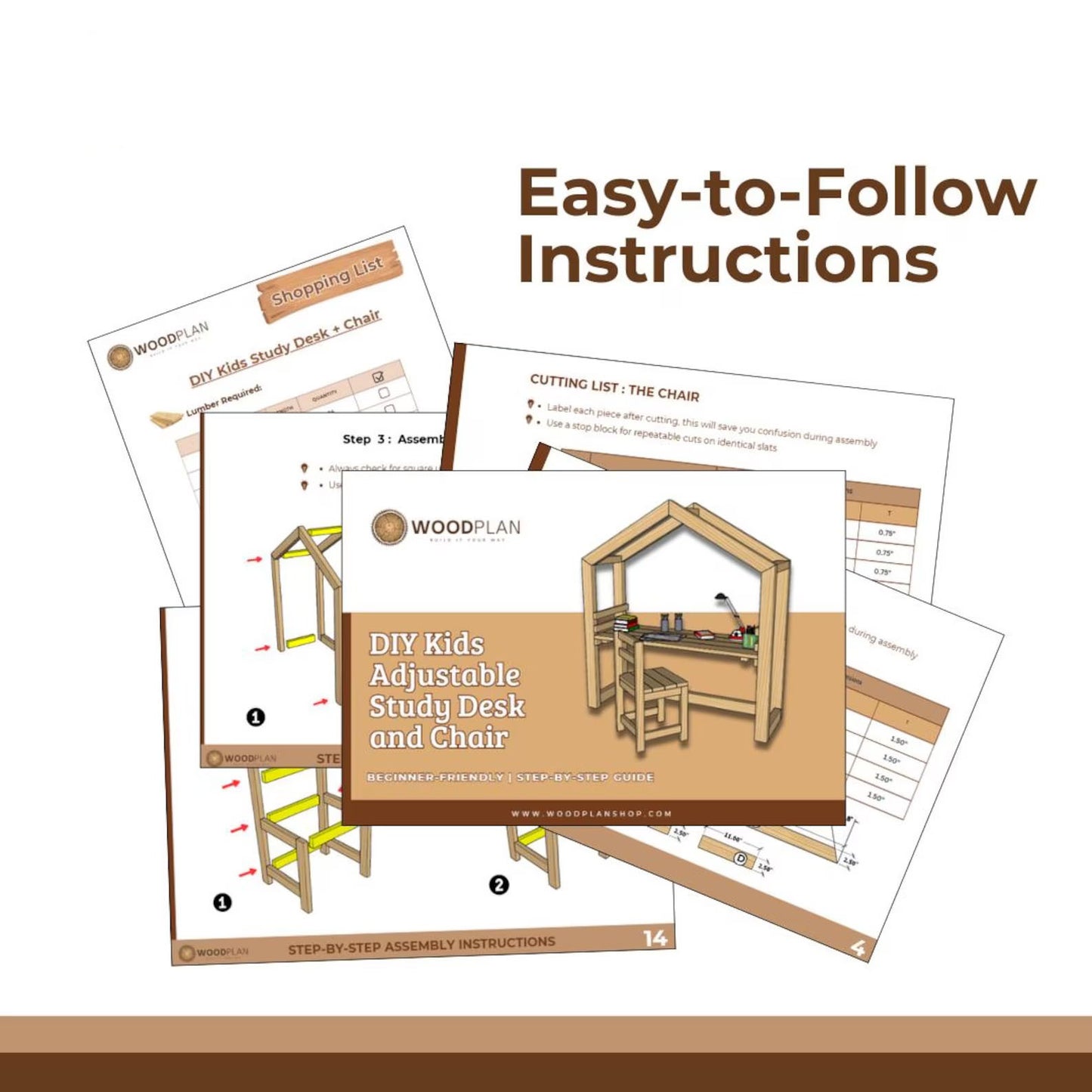 Kids Adjustable Study Desk and Chair Woodworking Plan (PDF Download